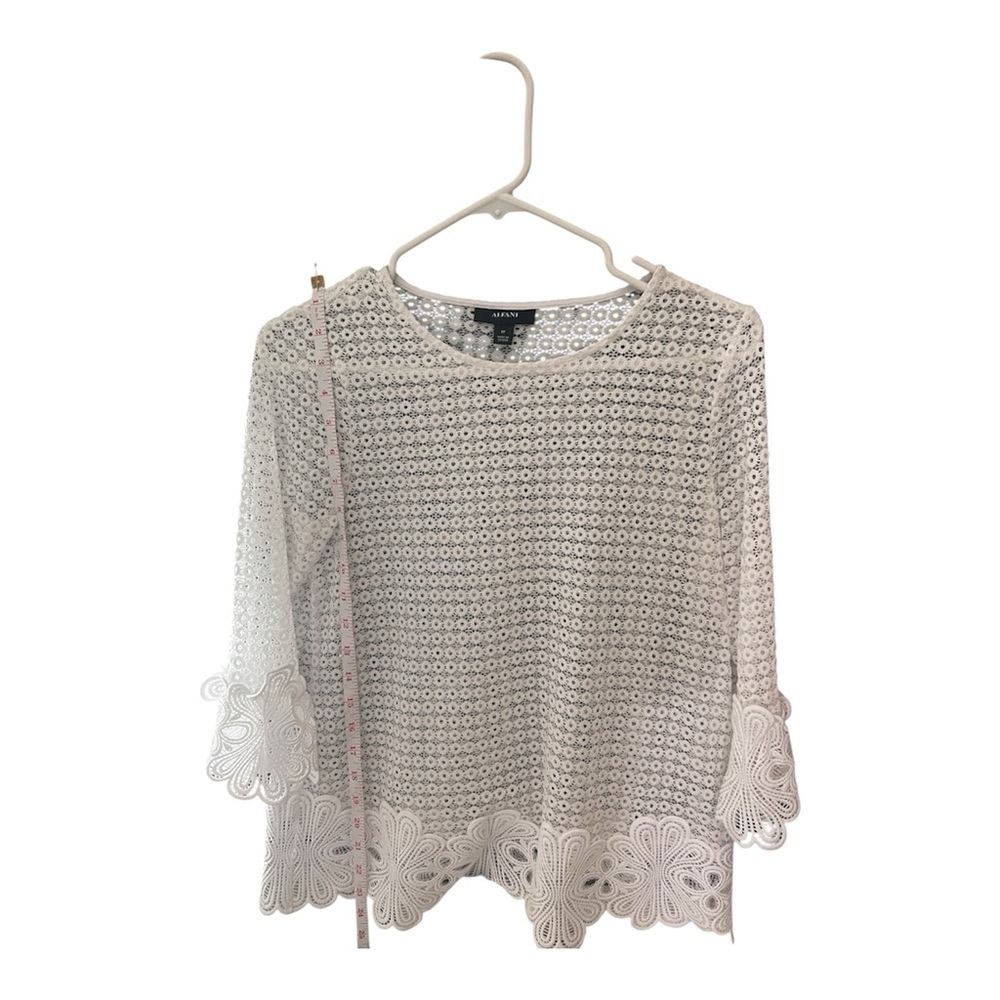 Alfani White Lace Blouse - Picture 3 of 7
